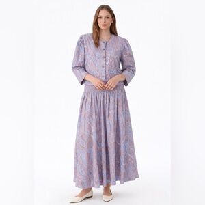 Vintage Jeffrey & Dara Paisley Skirt & Jacket Set | 90s Jacket + Midi Skirt